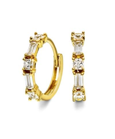 Øreringer i gull med zirkonia