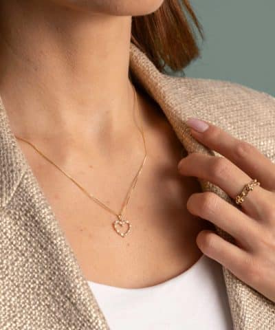 Alternative view of Anheng i gull med zirkonia hjerte