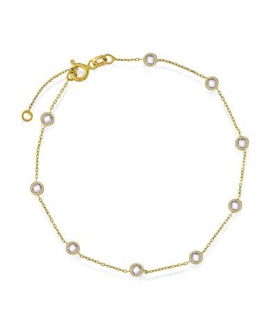 Armbånd i gull med zirkonia