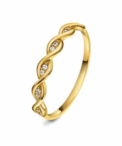 Ring i gull med zirkonia