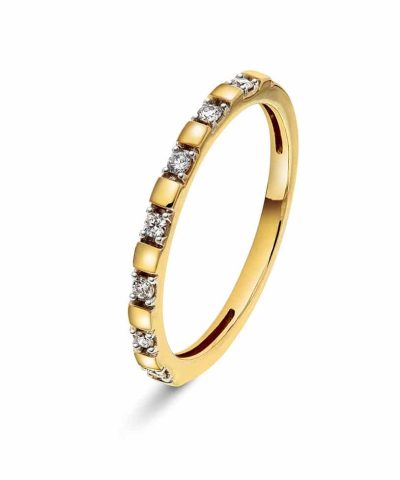 Ring i gull med diamanter 0,10 ct WP