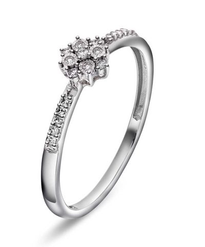 Ring i hvitt gull med diamant 0,07 ct WP