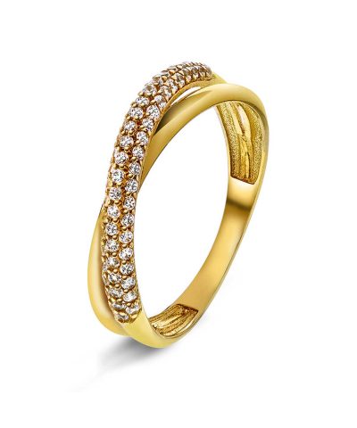 Ring i gull med zirkonia