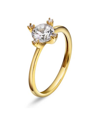 Ring i gull med zirkonia