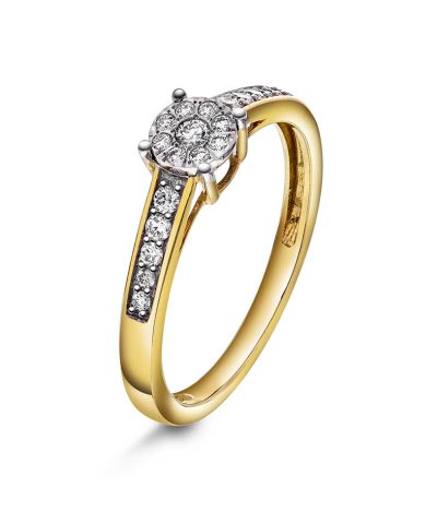 Ring i gull med diamanter 0,20 ct WP