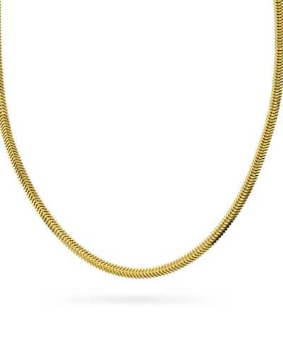 Slange kjede i gull 45 cm