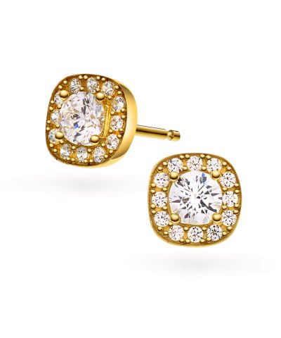 Øredobber i gull med zirkonia