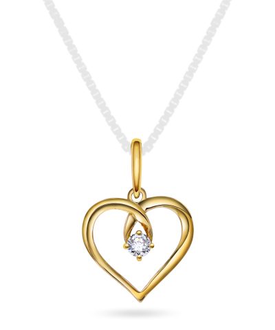 Anheng i gull med zirkonia