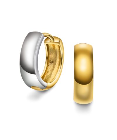 Øreringer i gull to farget