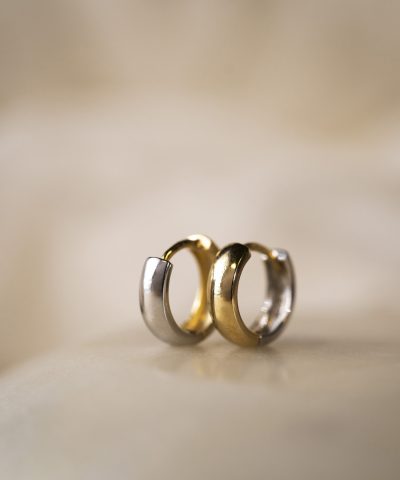 Alternative view of Øreringer i gull to farget