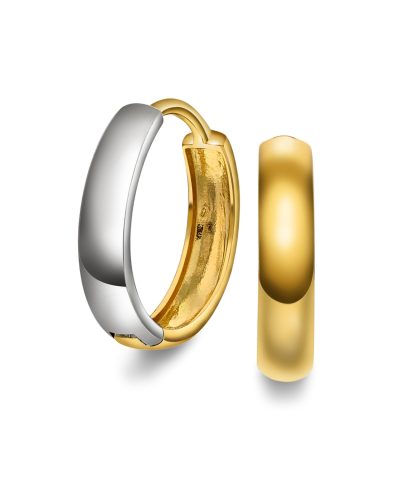 Øreringer i gull to farget