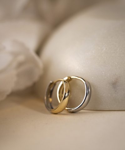 Alternative view of Øreringer i gull to farget