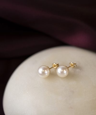 Alternative view of Øredobber i gull med kultiverte fvp