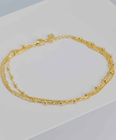 Ankelkjede forgylt 22+3 cm - 2pk