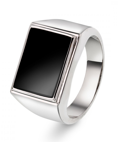 Ring onyx sølv