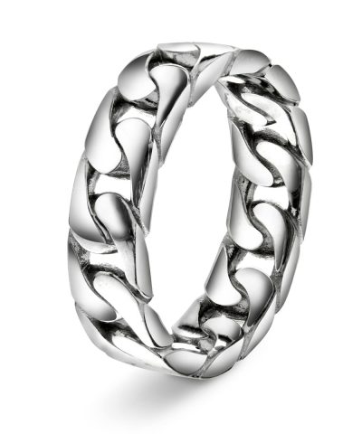 Ring sølv flat panser