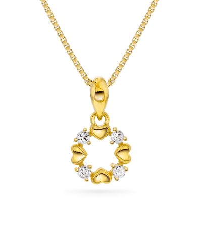 Pia & Per - Halskjede i forgylt sølv med cubic zirconia