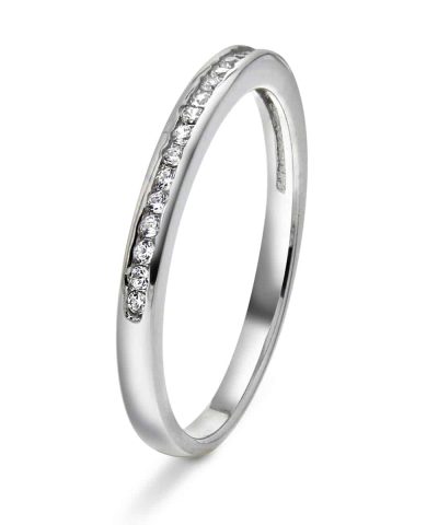 Ring sølv cz 1 rad