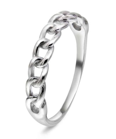 Ring sølv panserlenke
