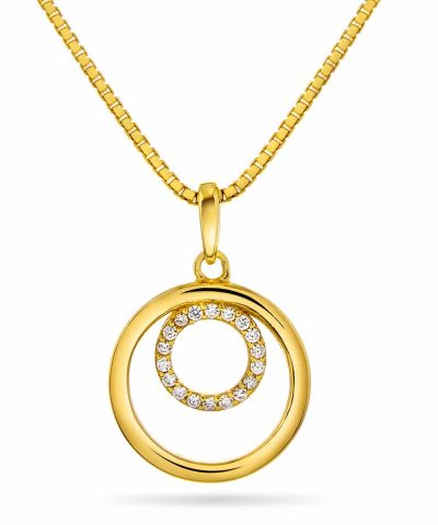 Sølv anheng rund cz forg. 