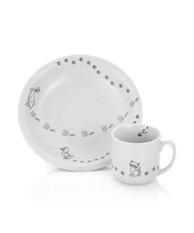 EIK Barn - Spor Servise i porselen, 2 deler