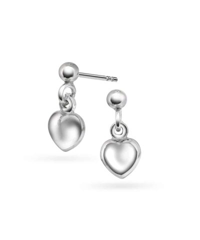 Brett løse par - Hjerte øreheng rhod.