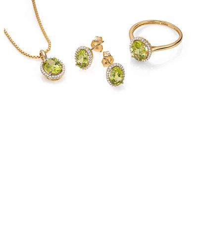 Alternative view of Anheng i gull med diamant og peridot