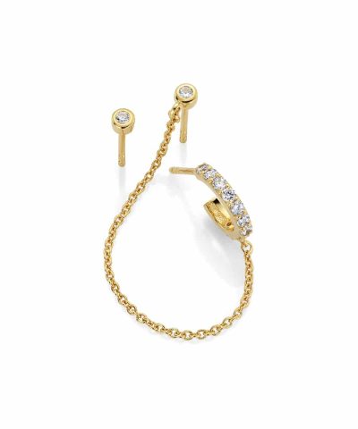 Nora Mørk by Gulldia Forgylt ørepynt i sølv med zirkonia