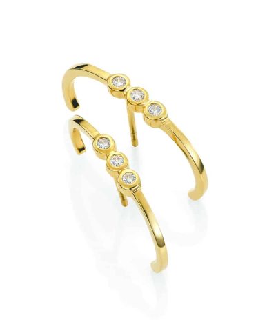 Nora Mørk by gulldia Forgylte ørepynt i sølv med zirkonia