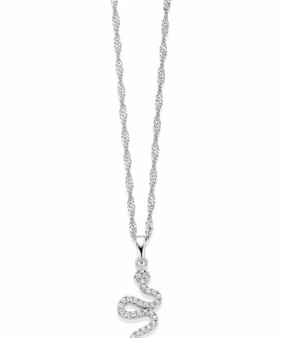 Nora Mørk by Gulldia Anheng i sølv med zirkonia, 45cm kjede