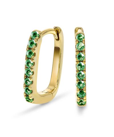 Nora Mørk by Gulldia Øreringer i sølv med grønn zirkonia