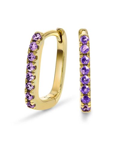 Nora Mørk by Gulldia Øreringer i sølv med lilla zirkonia