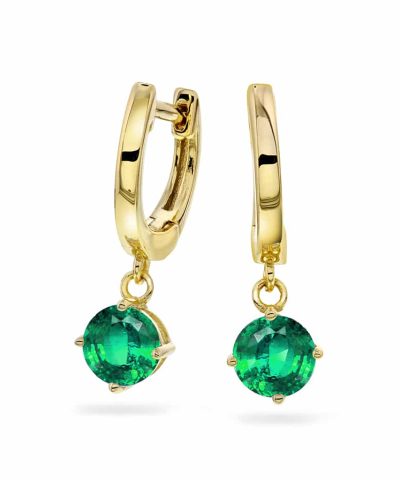 Nora Mørk by Gulldia Øreringer i sølv med grønn zirkonia