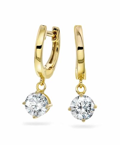 Nora Mørk by Gulldia Øreringer i sølv med hvit zirkonia