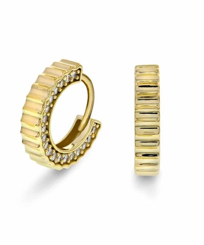 Nora Mørk by Gulldia Øreringer i sølv med hvit zirkonia