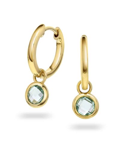 Nora Mørk by Gulldia Øreringer i sølv med grønn zirkonia