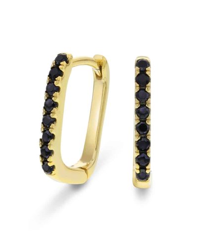 Øreringer i sølv med sort zirkonia