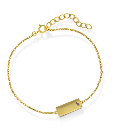 Armbånd i sølv med lilla zirkonia