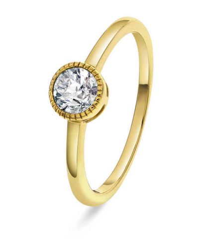 Ring i sølv med zirkonia