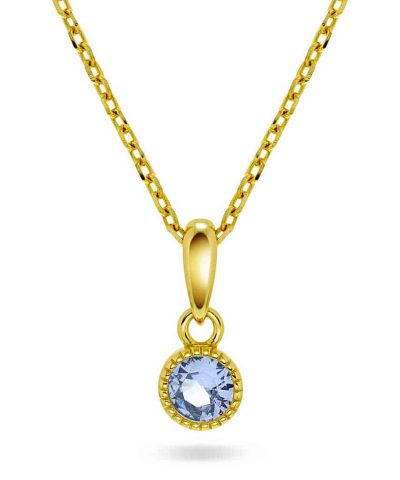 Smykke i sølv med lys blå zirkonia