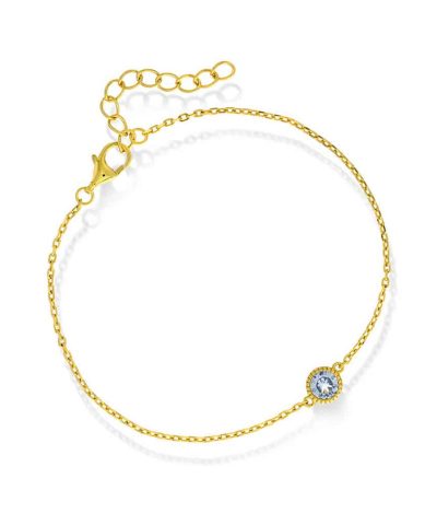 Armbånd i sølv med lys blå zirkonia