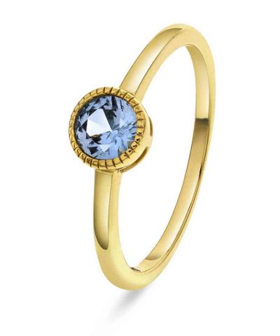 Ring i sølv med lys blå zirkonia