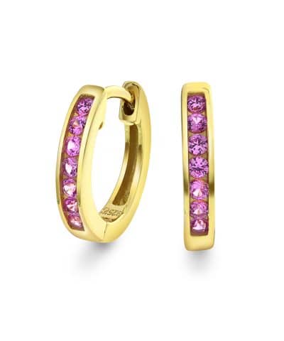 Øreringer i sølv med ruby zirkonia