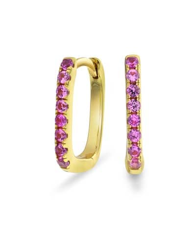 Øreringer i sølv med ruby zirkonia