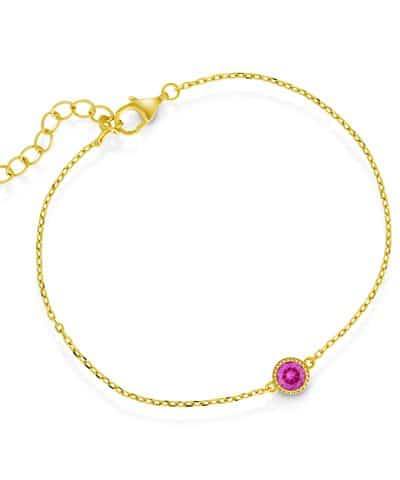 Armbånd i sølv med ruby zirkonia