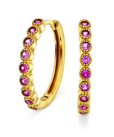 Ørering i sølv med ruby zirkonia, 20 mm