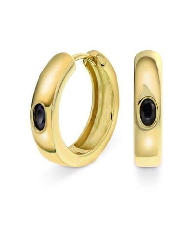 Øreringer i sølv med sort zirkonia