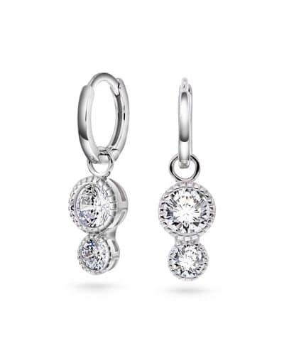 Øreringer i sølv med zirkonia