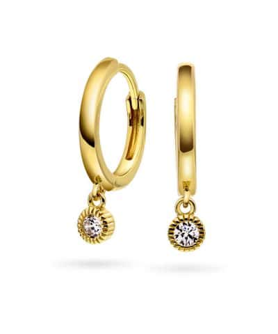 Øreringer i sølv med zirkonia