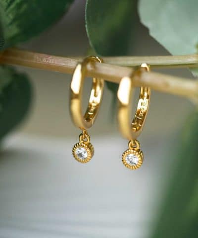 Alternative view of Øreringer i sølv med zirkonia